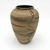 Matte ceramic vase with abstract pattern, West Germany, 1950s