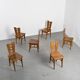 Set of six oak chairs by Henry Jacques Le Même, France circa 1940