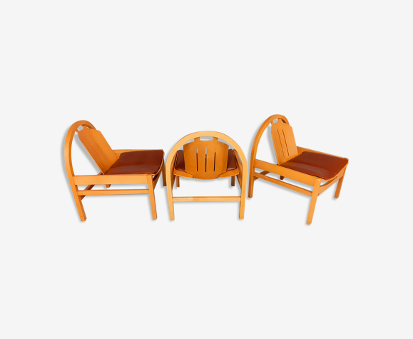 3 vintage armchairs Baumann model Argos 80s