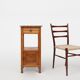French Art Deco Nightstand in Oak with Pink Marble Top, 1930s
