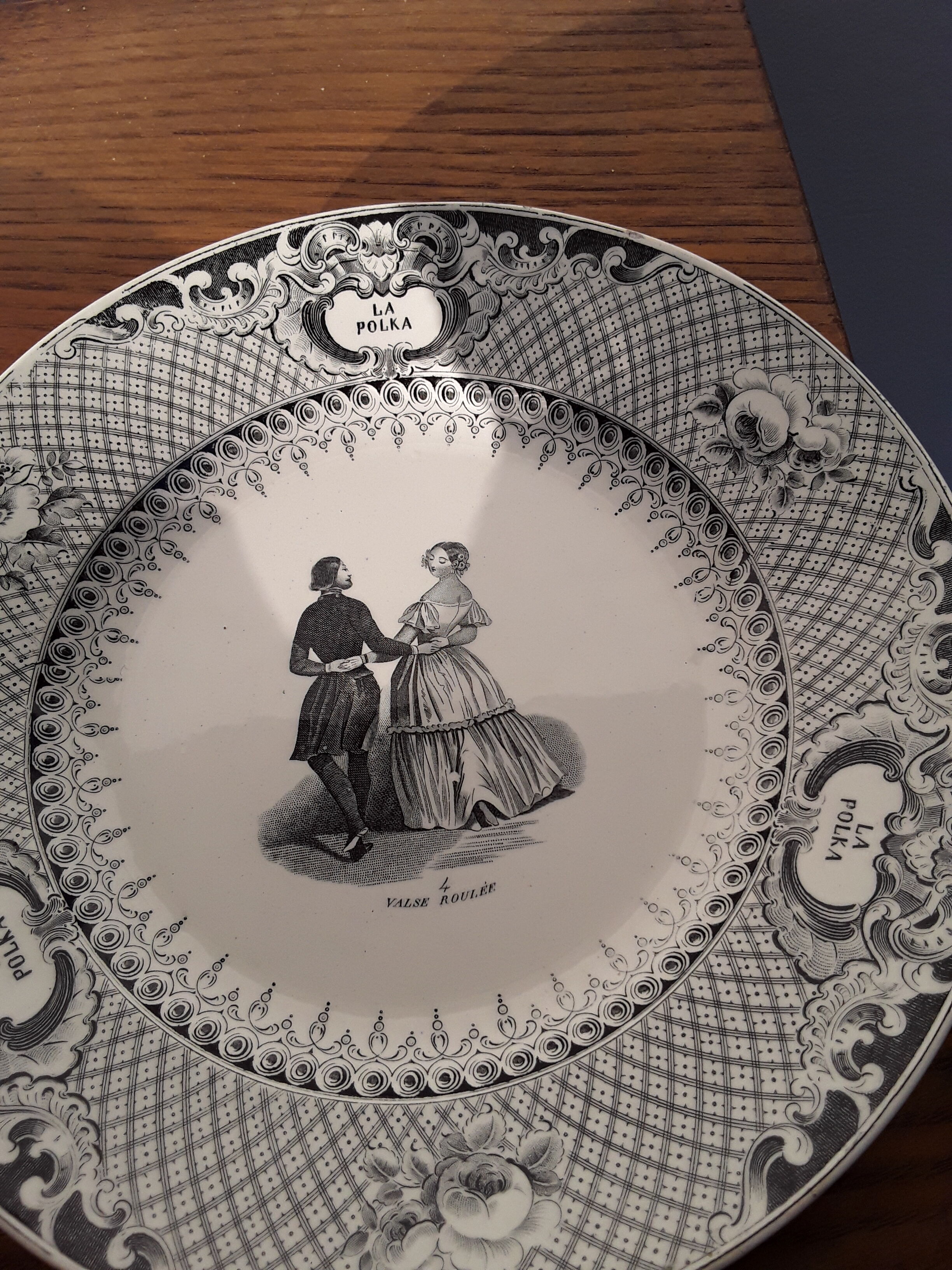 9 creil and Montereau dance themed plates