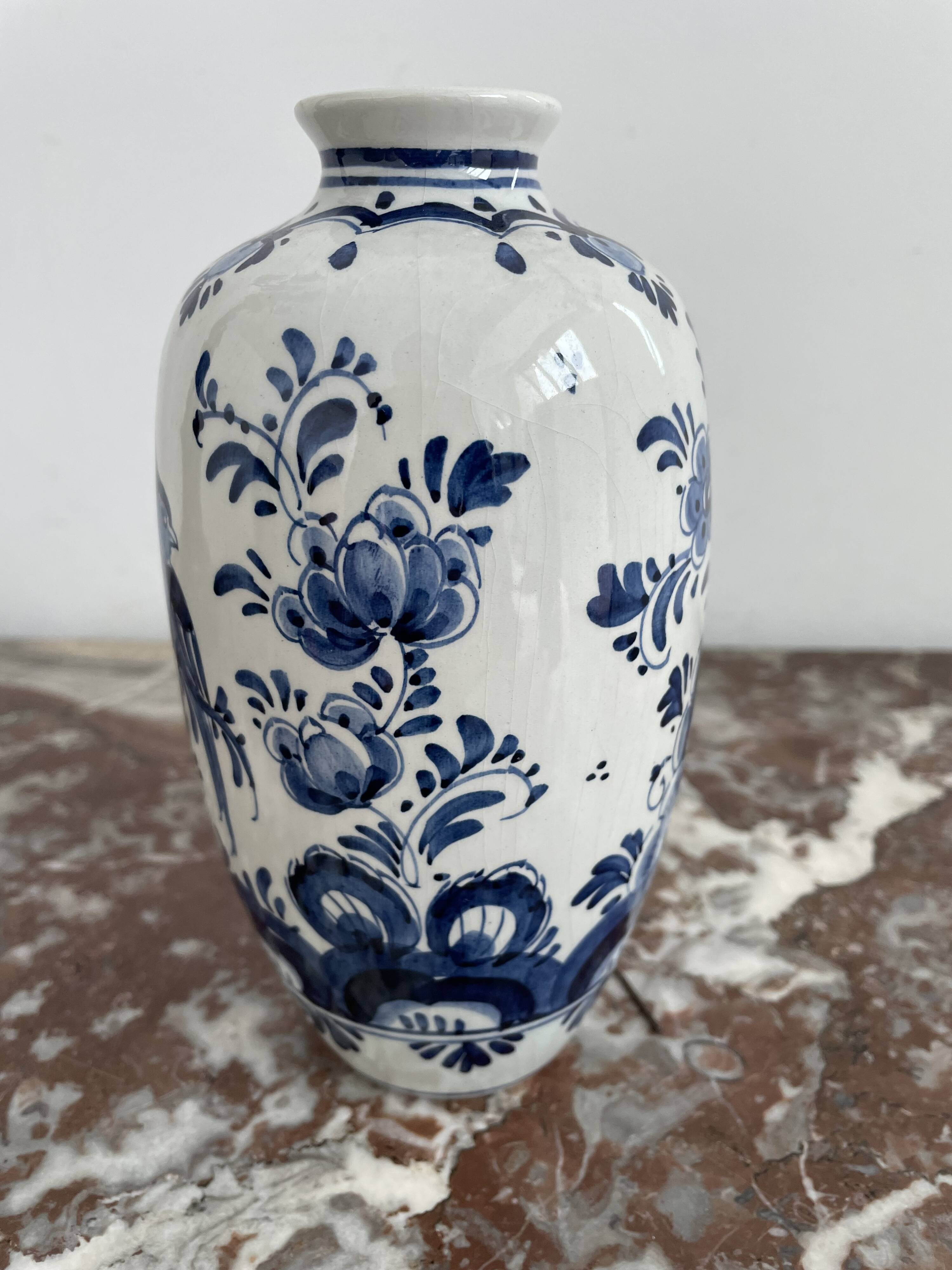 Vintage, ovoid vase, Delft