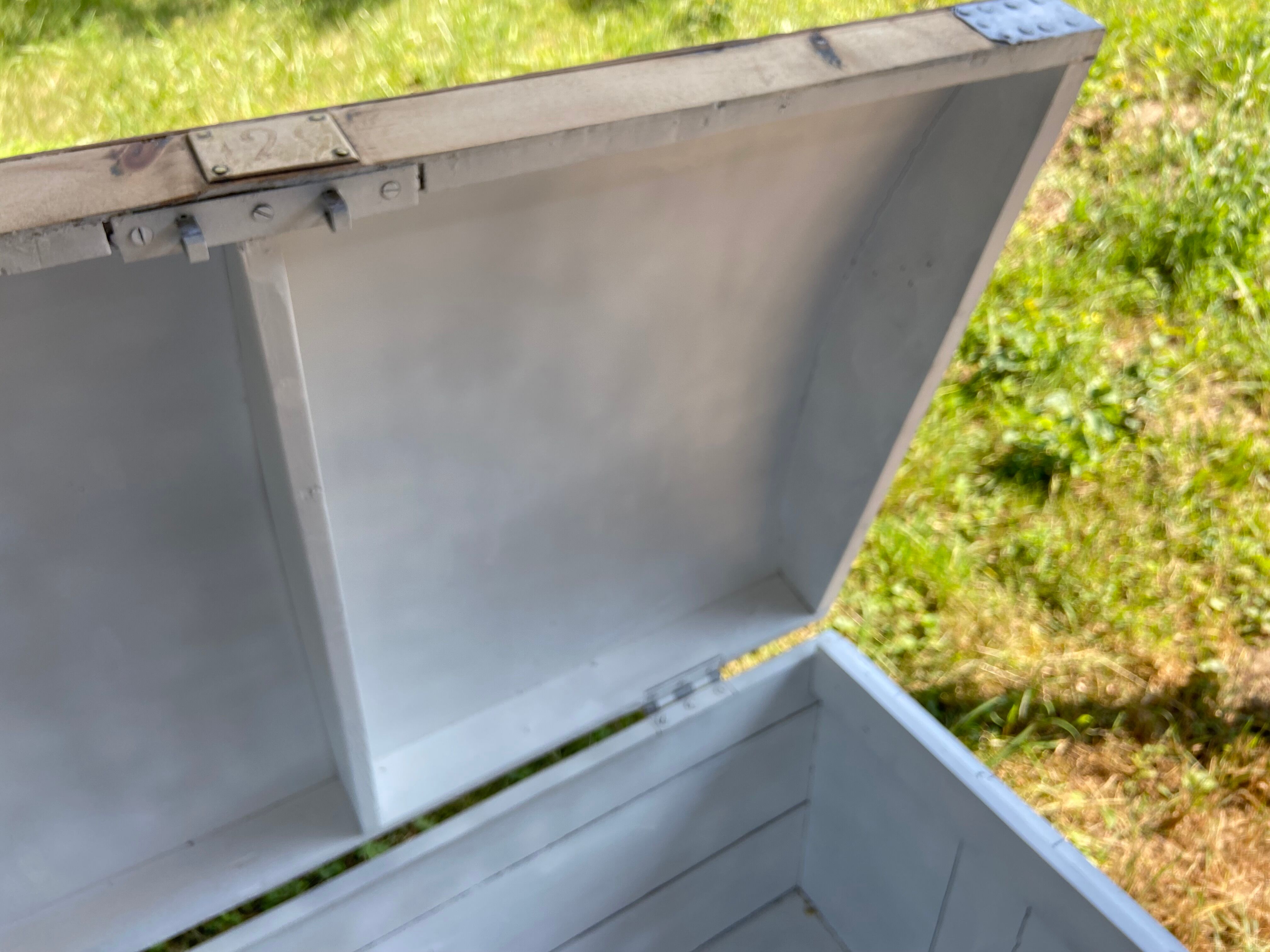 Raw wooden chest with a secret drawer