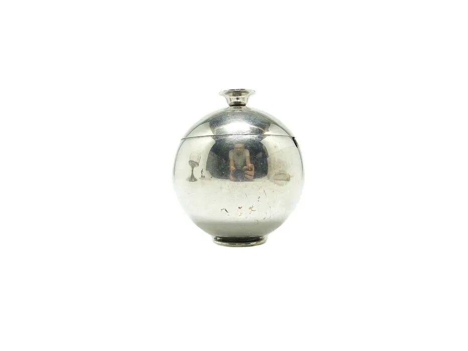 AAC Sugar Bowl mid-century modern, silver-plated brass, Poland, 1960s