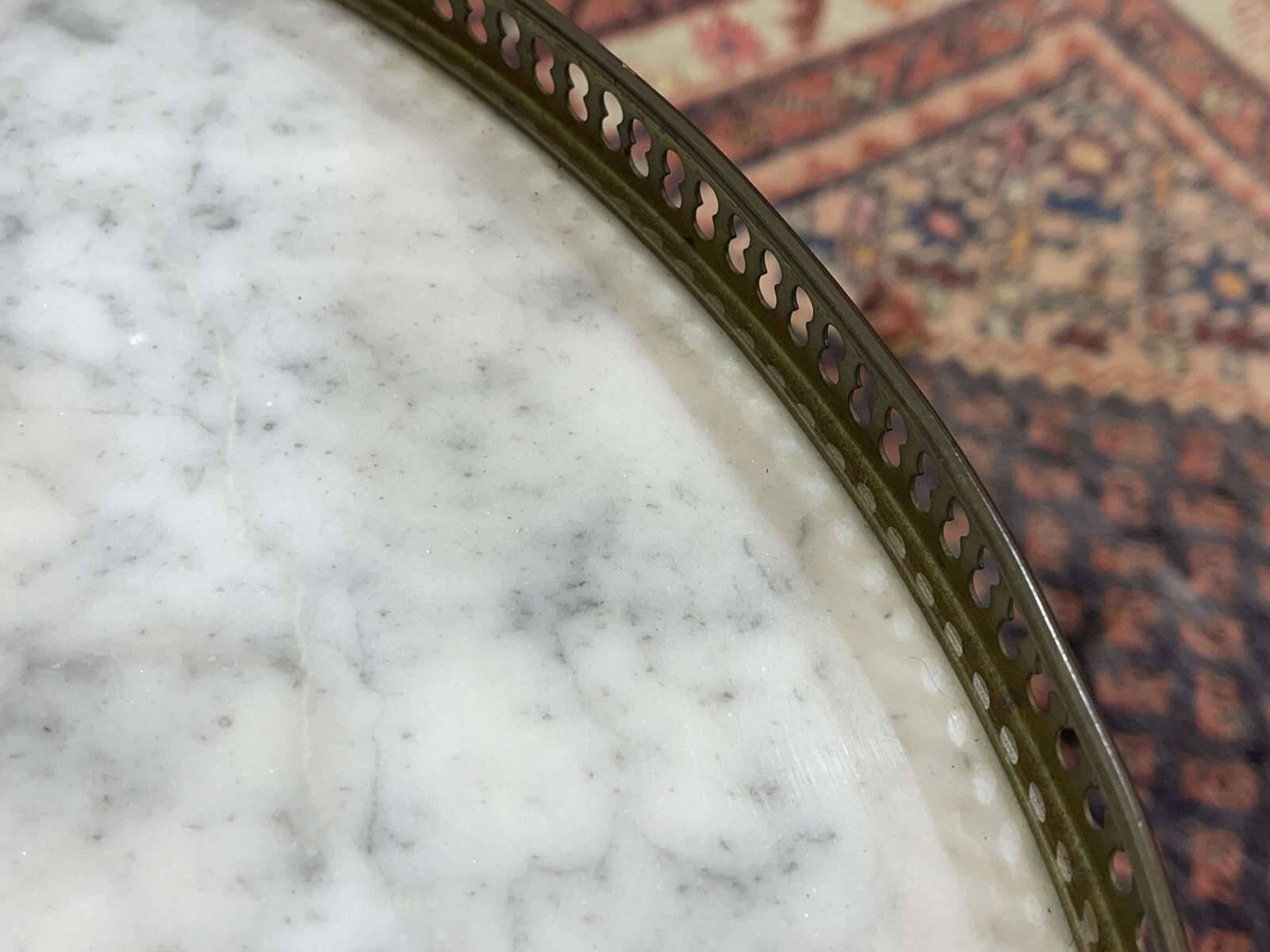Louis XVI style bouillotte pedestal table from the 1950s