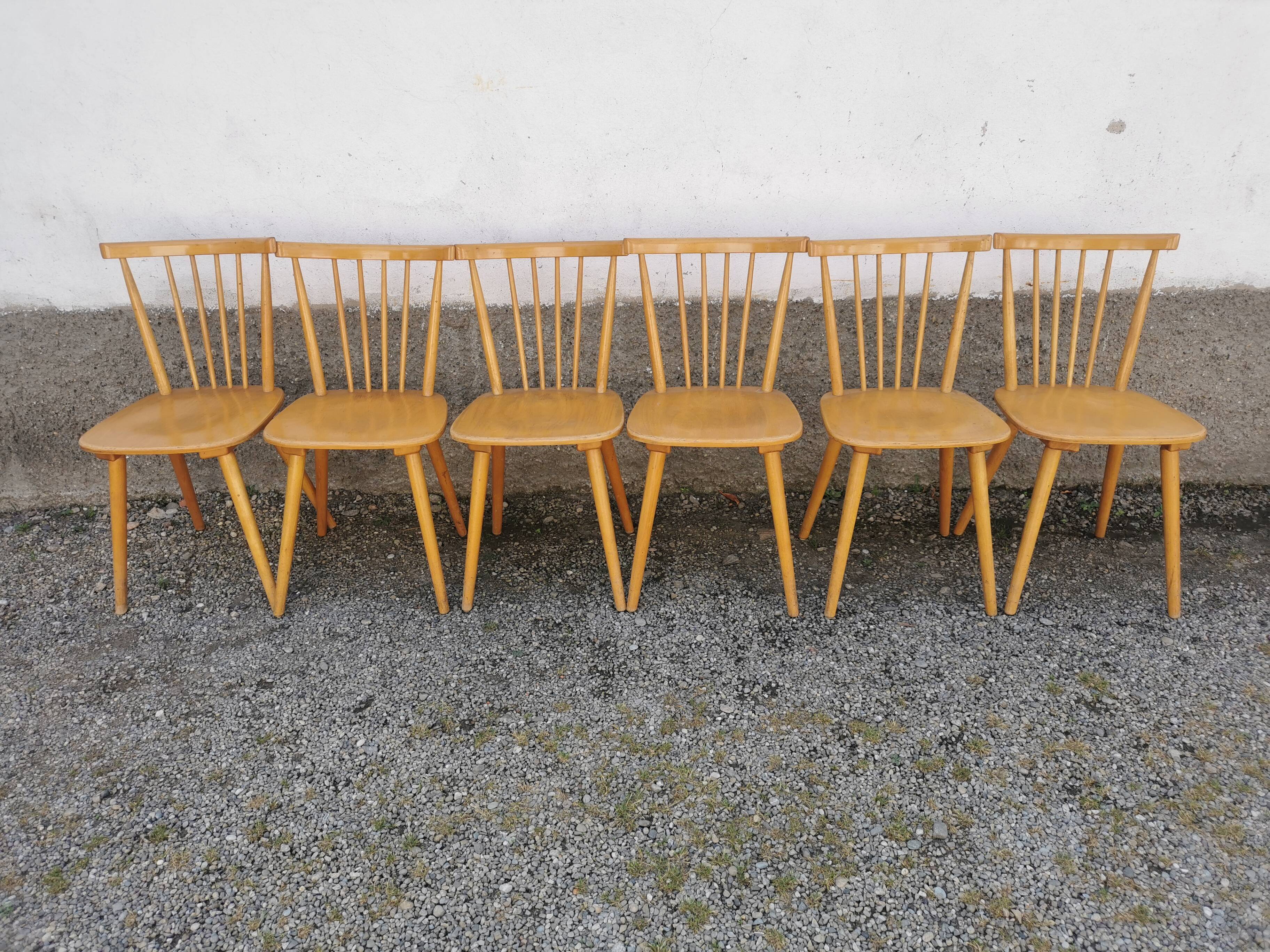 Bistro chair year 50 60 lot of six