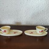 Head to head with retro flower decoration