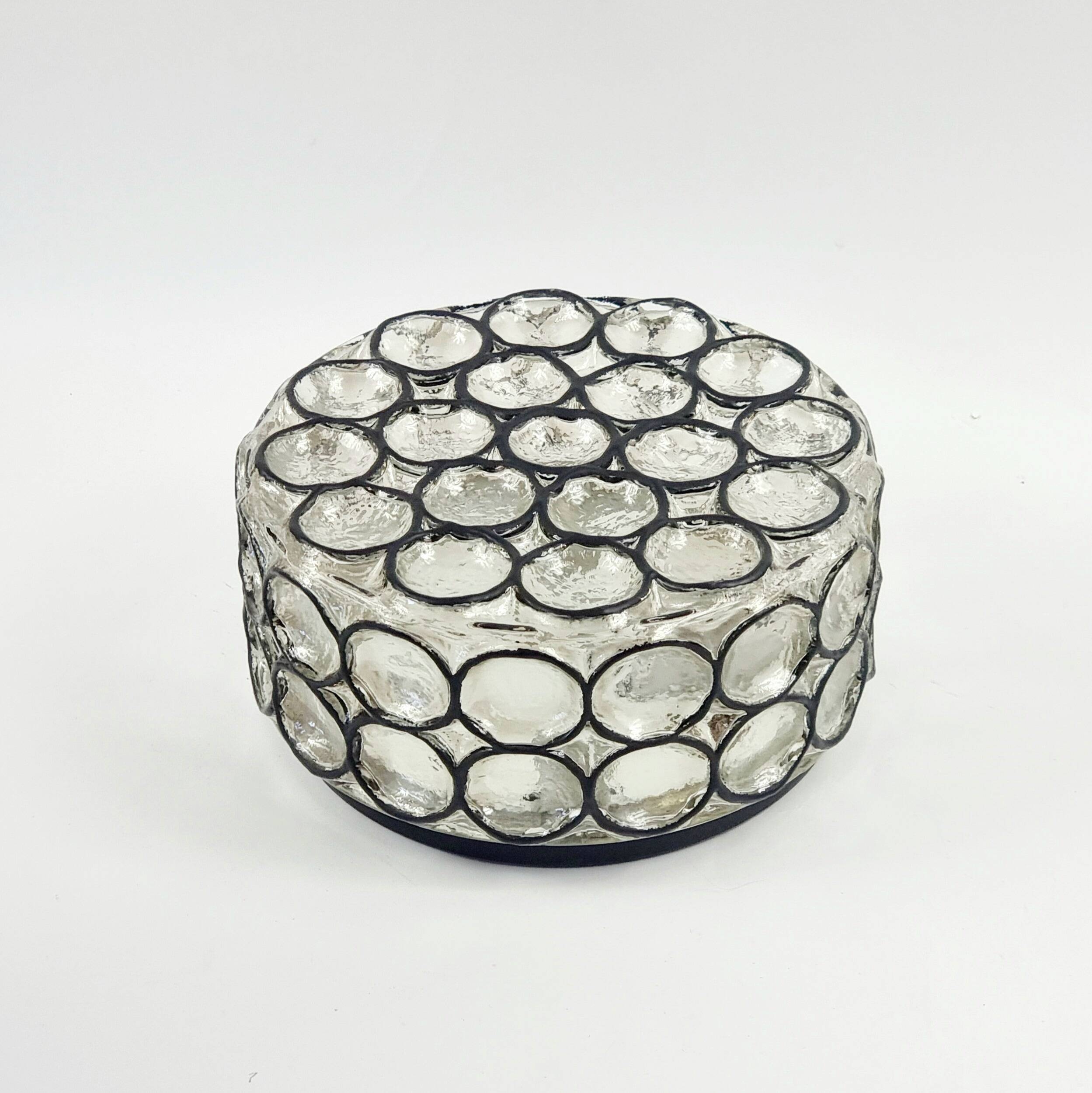 Plafonnier en verre Mid-Century Modern de Limburg, Allemagne, années 1970