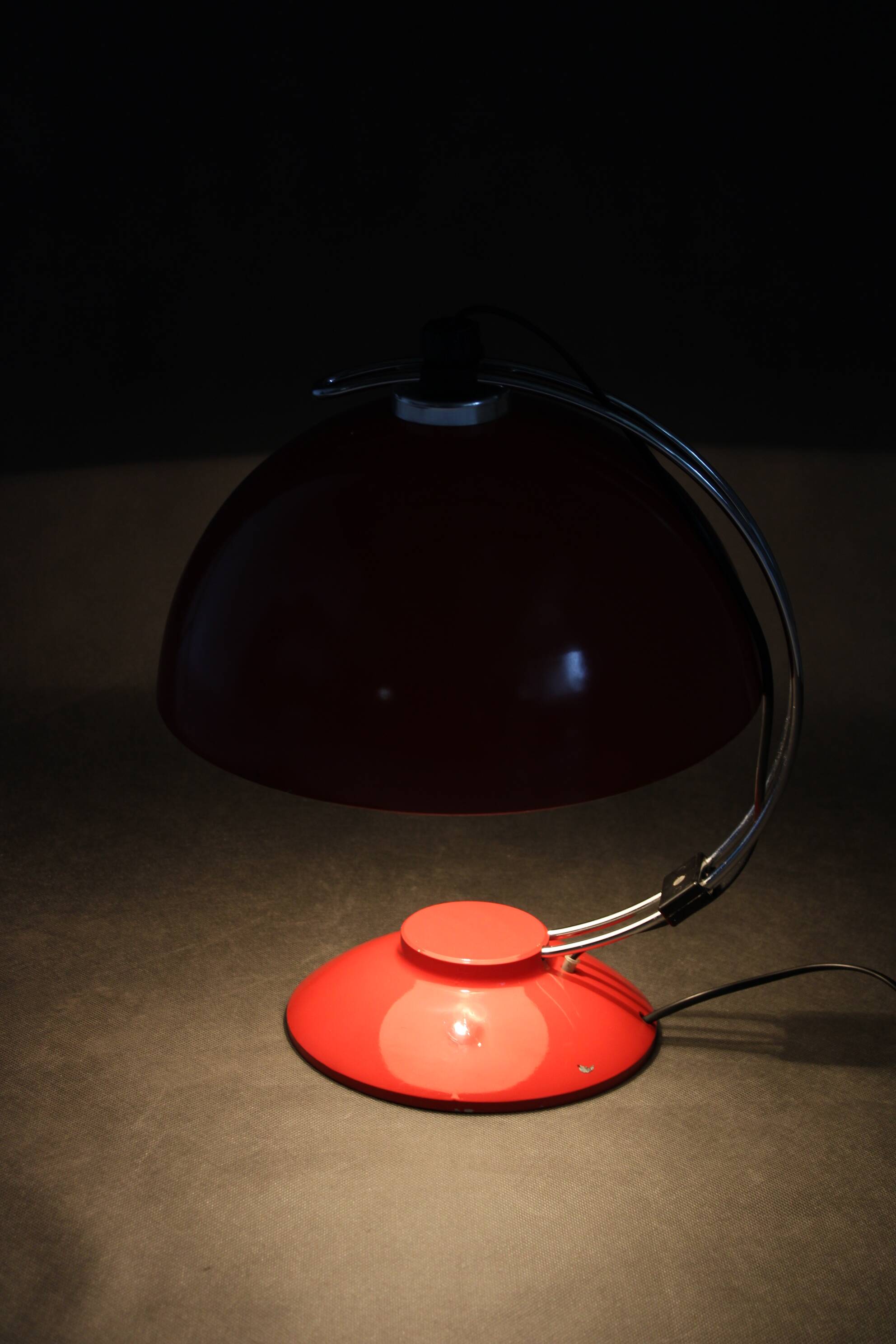 1970s Red Table Lamp ,Czechoslovakia
