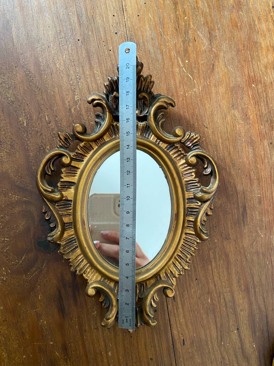 Antique vintage resin mirror