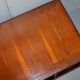 Partner desk with double pedestal in burr yew wood with decorated top.