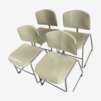 4 Max Stacker chairs for Strafor, 1970