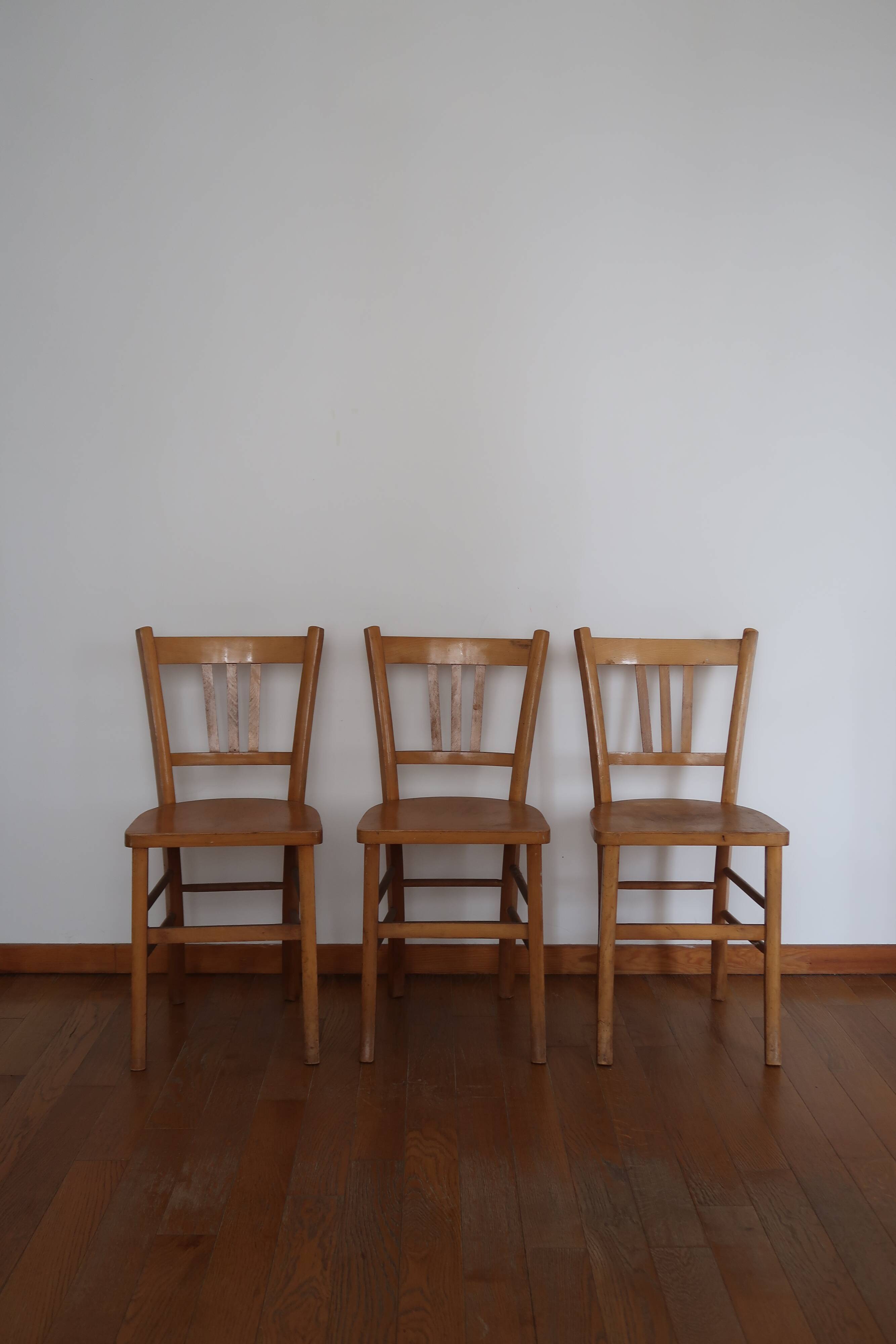 Lot de 8 chaises bistrot clair Luterma
