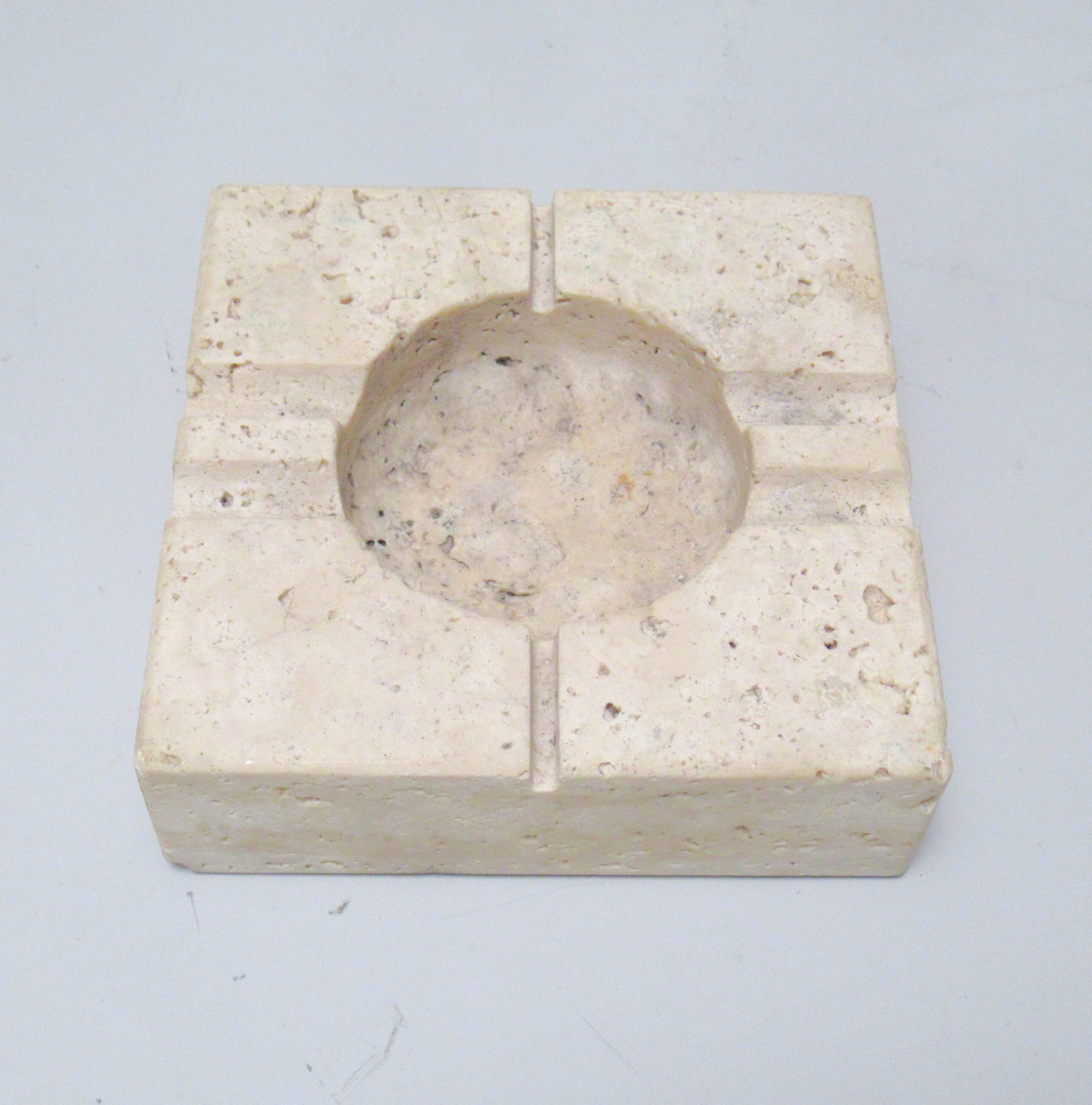 Travertine ashtray Fratelli Mannelli 1970