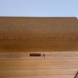 Vintage tambour cabinet - archive in oak