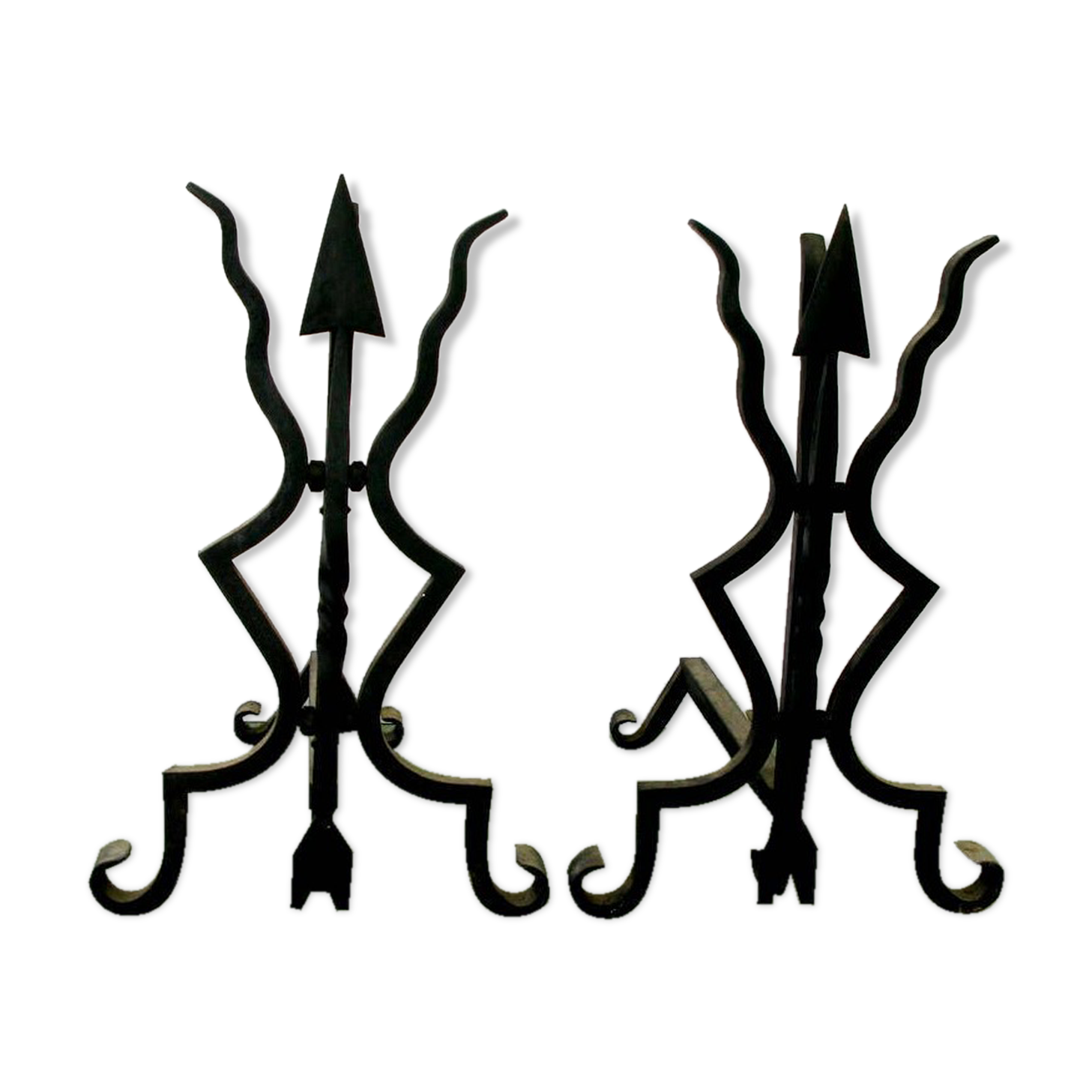 Pair of chenets wrought iron