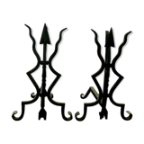 Pair of chenets wrought iron