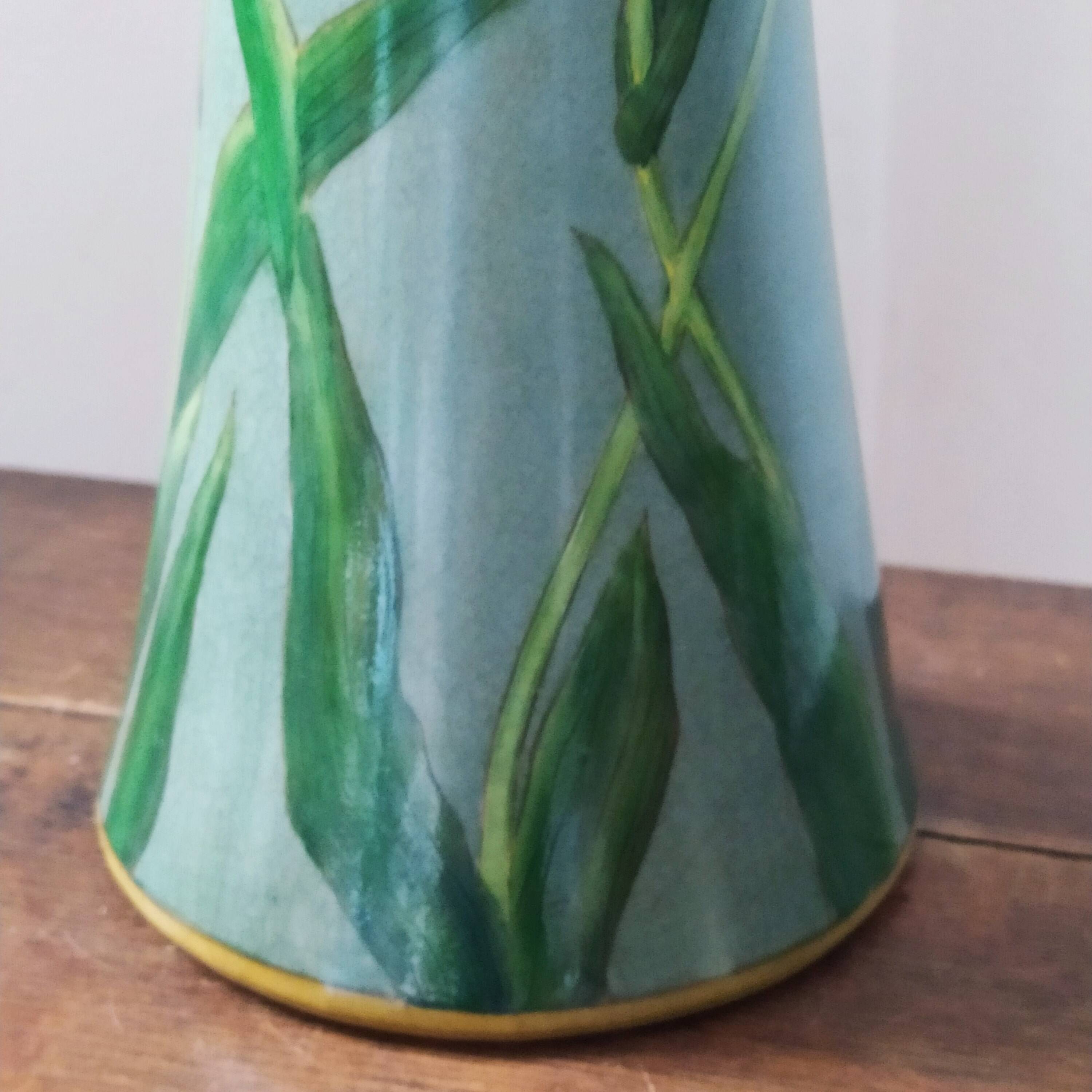 Art Nouveau glazed ceramic vase with Tulip decoration from the Sphère house
