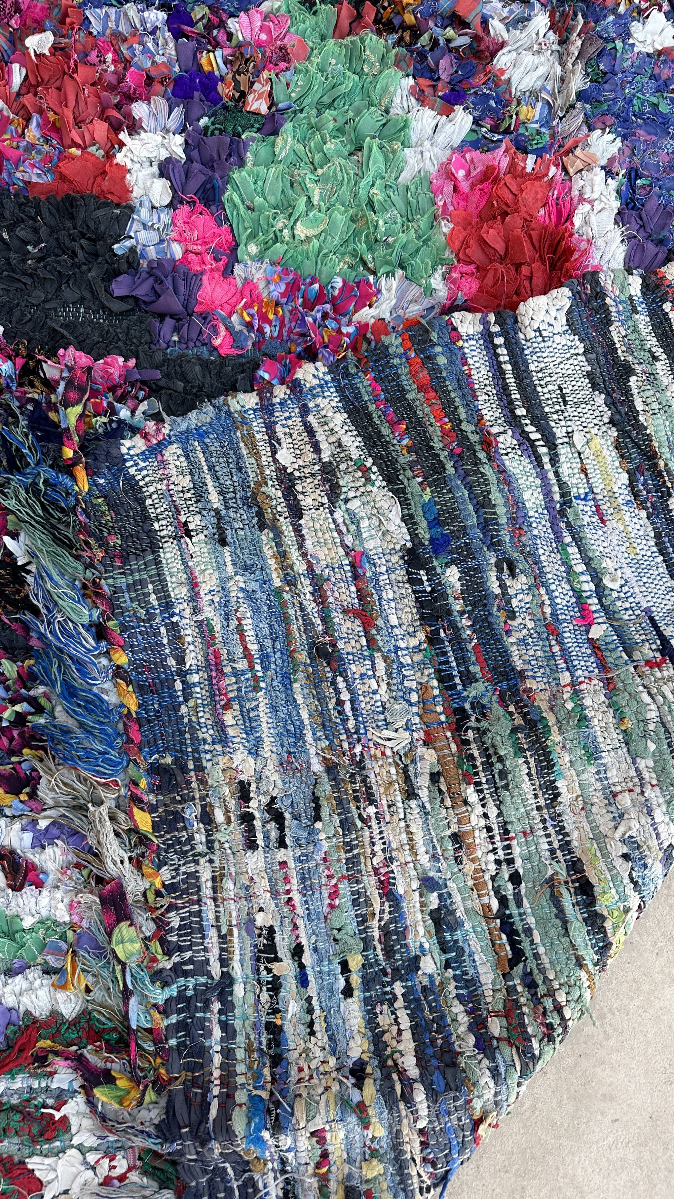 Colorful Boucherouite Berber rug - 139 x 233 cm