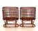 Pair French XXL Bamboo Baskets, 1970s