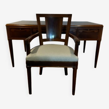 Art deco desk and armchair set