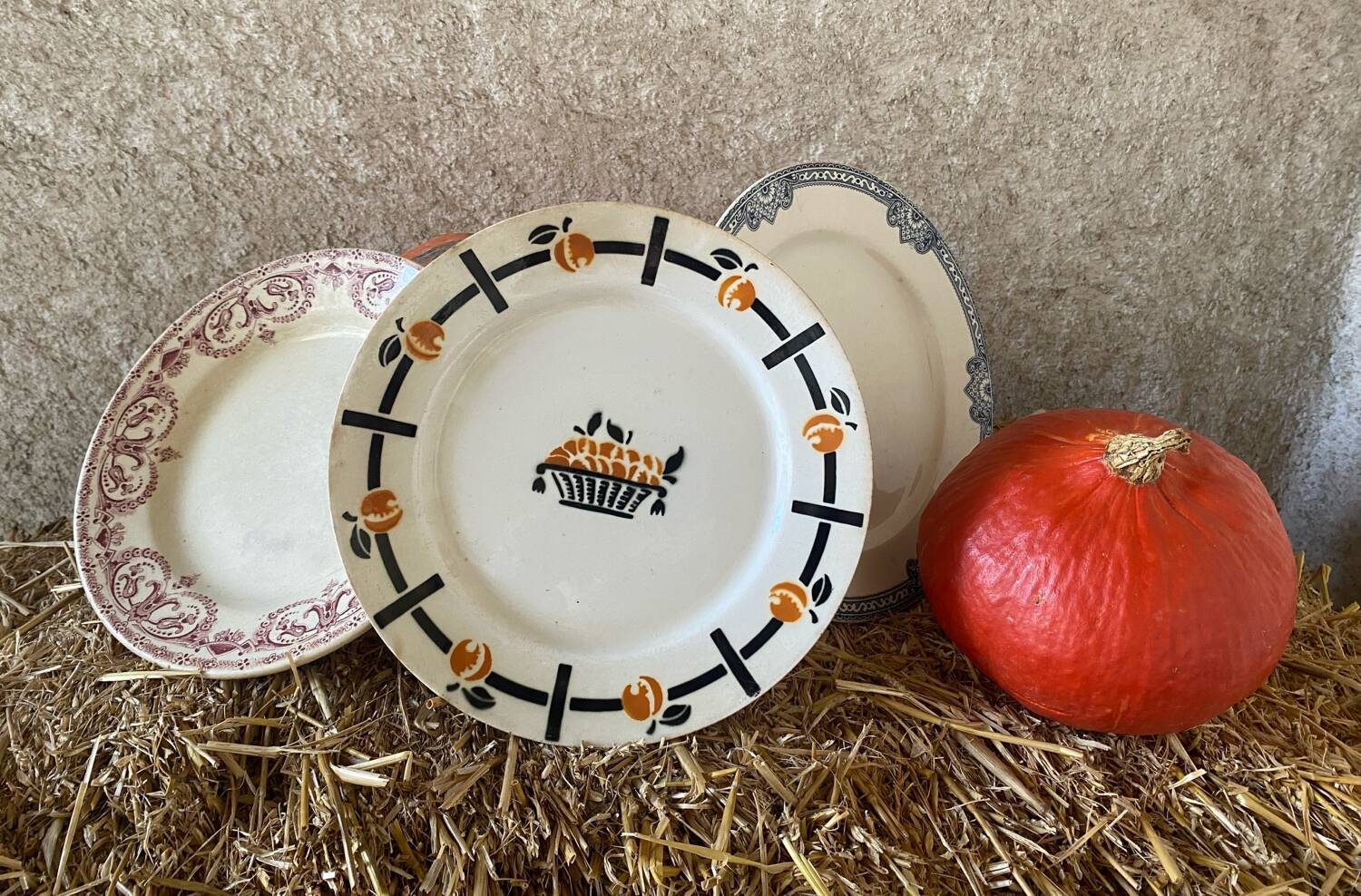 Caiffa planter's half-deep iron earthenware plate