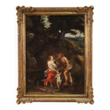 17th century mythological painting, Meleager offers the boar's head to Atalanta