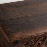 Gothic oak chest with carved façade - high period