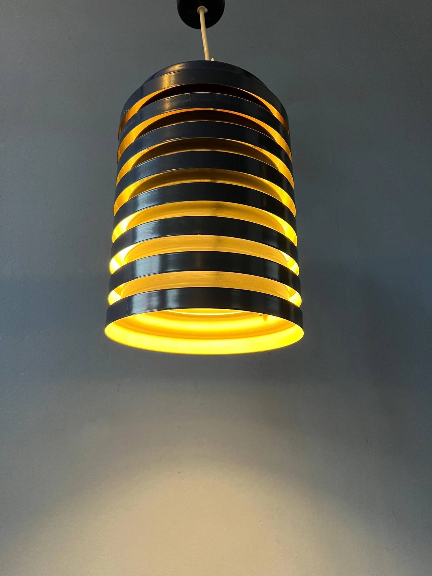 Vintage blue Danish mid-century pendant lamp