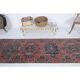 Vintage Turkish Oushak Handmade Cotton Pink Wool Runner 74x260