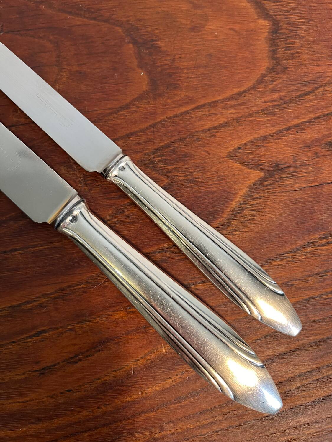 Box of 24 silver-plated knives French goldsmith Deetjen hallmark 100