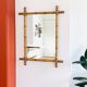 Fake bamboo wooden mirror 85 x 65 cm