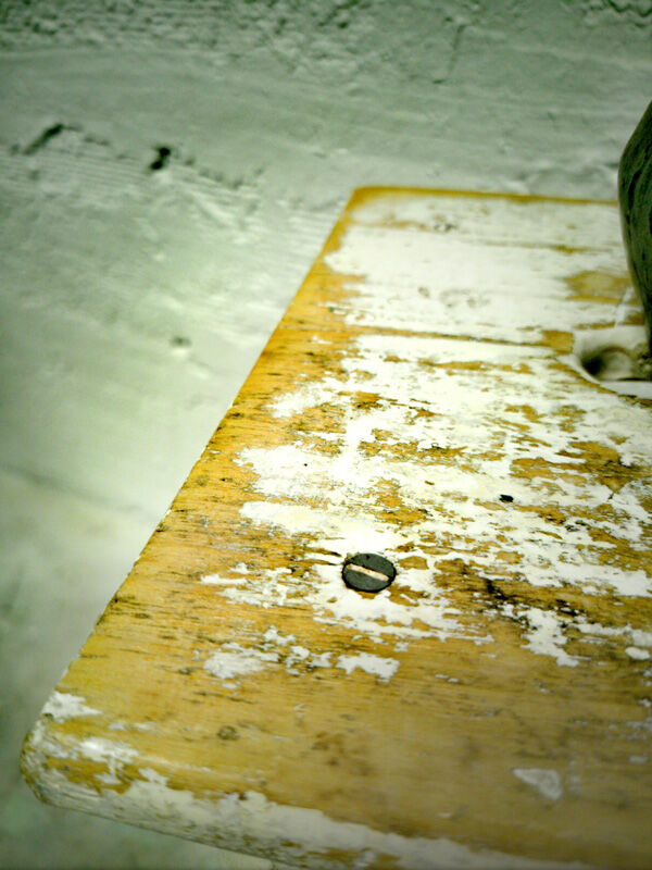 Former white painter stool