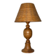 Lampe en bois avec abat-jour en osier