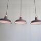 Set of 3 industrial pendant lights in anthracite enameled sheet metal