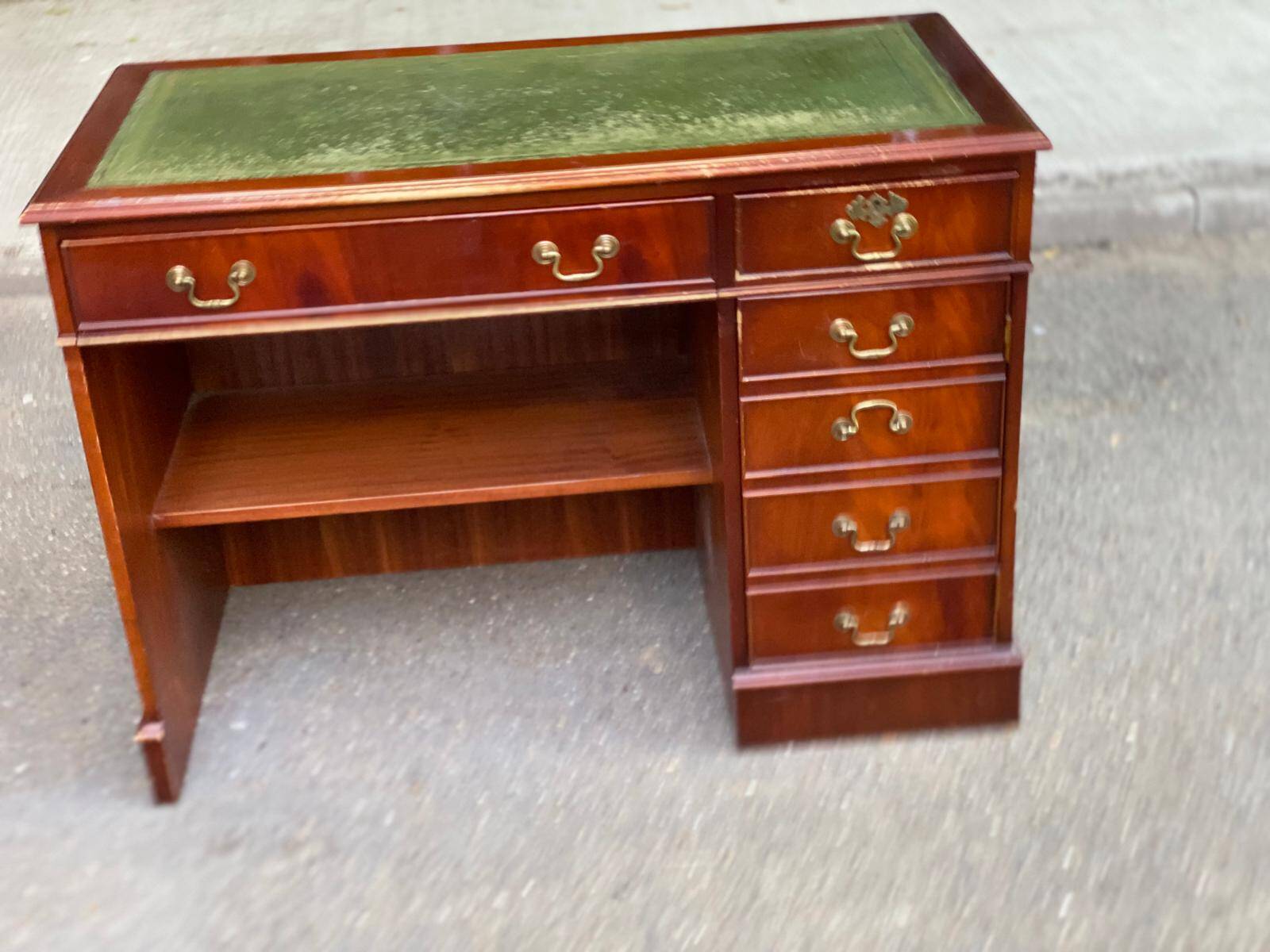 Rosjohn 1950s English Solid Mahogany Desk