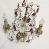 Lampe de table en bronze et cristal, France