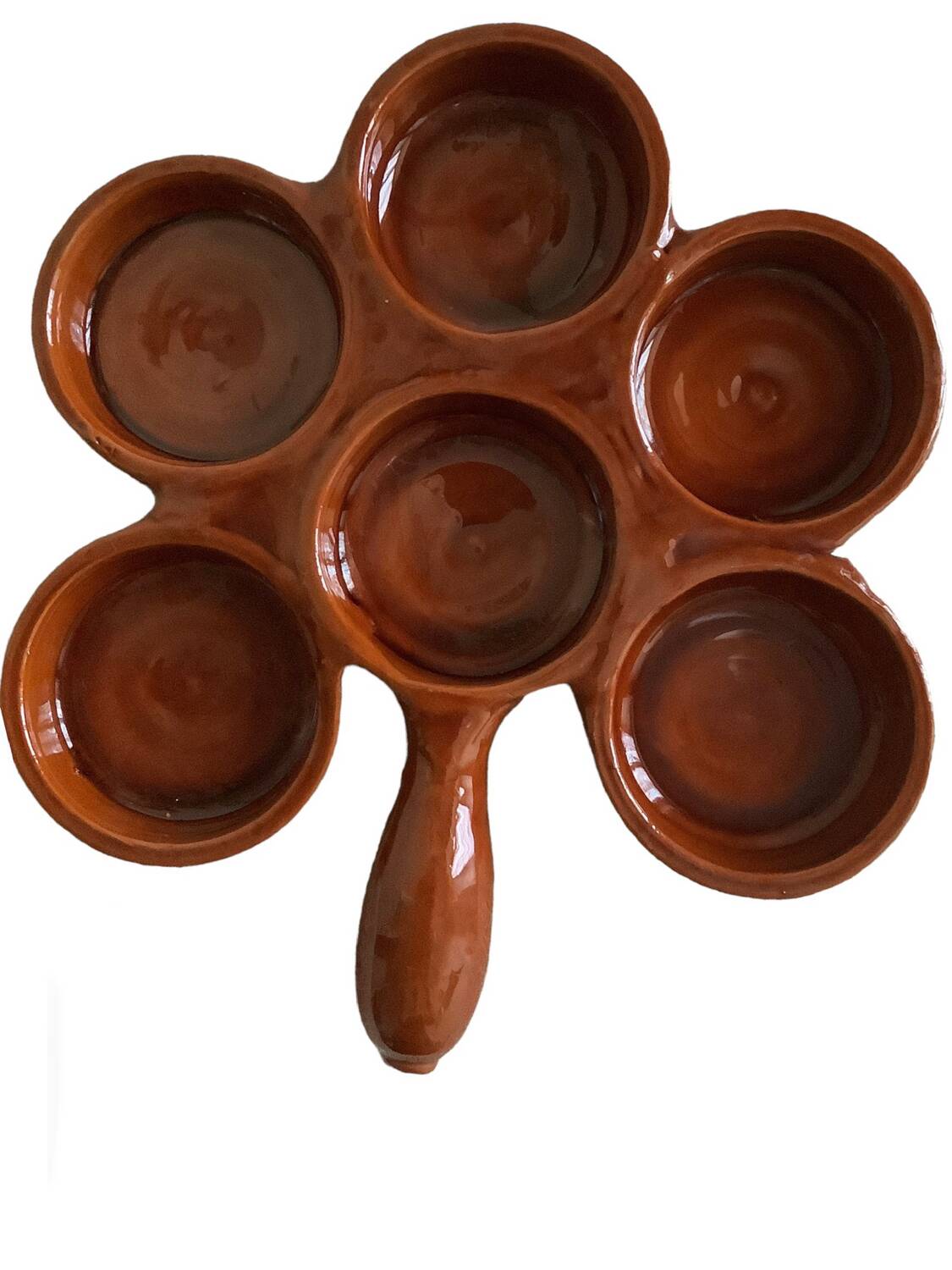 Brown clay appetizer dish