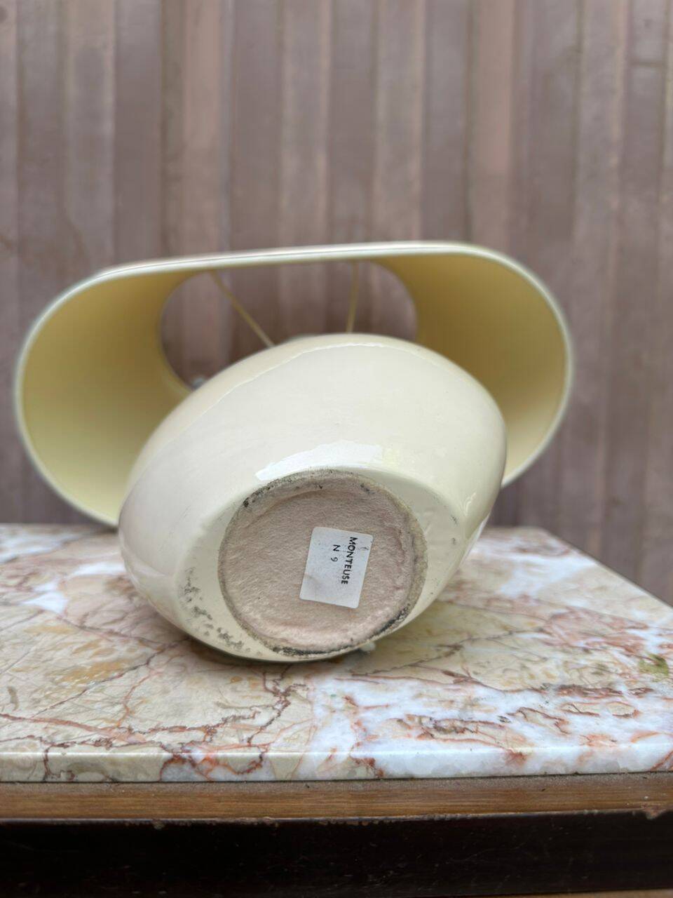 Vintage table lamp by Robert de Schuytener ivory 1960
