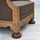 1950s, Danish armchair, furniture wool, solid carved oak wood.