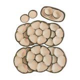 6 oyster plates, 3 ramekins and 2 Gien cups