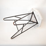 Tabouret vintage bois et structure en fer
