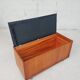 Vtg Mid Century Teak Blanket Ottoman Storage Chest Trunk Window Box Seat Bench