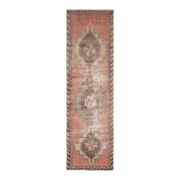 1970s Turkish Oushak Handmade Wool Cotton Orange Runner Rug 85x266