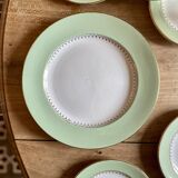 Vintage dessert service, one main course and 6 plates L'AMandinoise