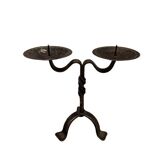 Rustic black metal candle holder - dimensions 20 x 23.5 cm