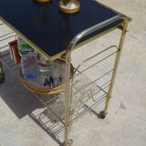 Gold-plated brass vinyl rack trolley