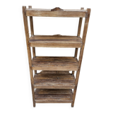 Ancien rack - étagère d'atelier en teck birman