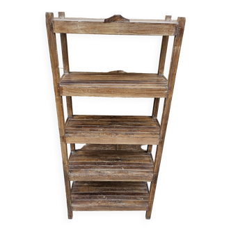 Antique Burmese teak workshop rack - shelf