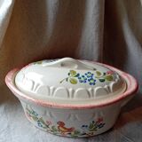 White Alsace terrine with flower patterns